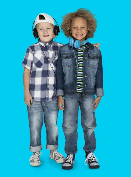 Stylish boys in studio — Stock Photo, Image