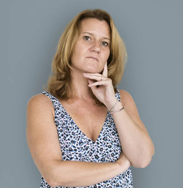 Blonde woman posing in studio — Stock Photo, Image