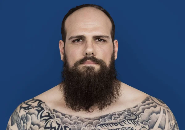 Man with beard and Tattoo — Stock Photo, Image