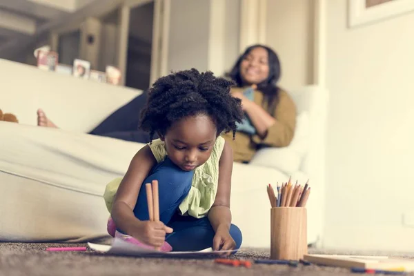 African child drawing — Stock Photo, Image