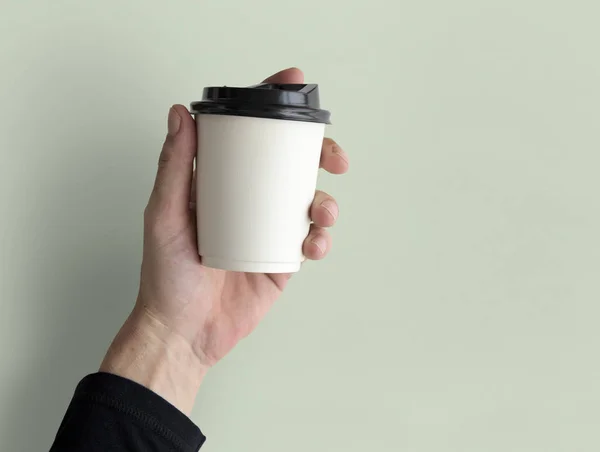Kéz, gazdaság csésze kávé — Stock Fotó