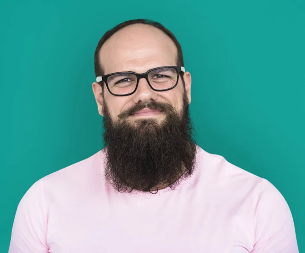 Homme à lunettes et barbe — Photo