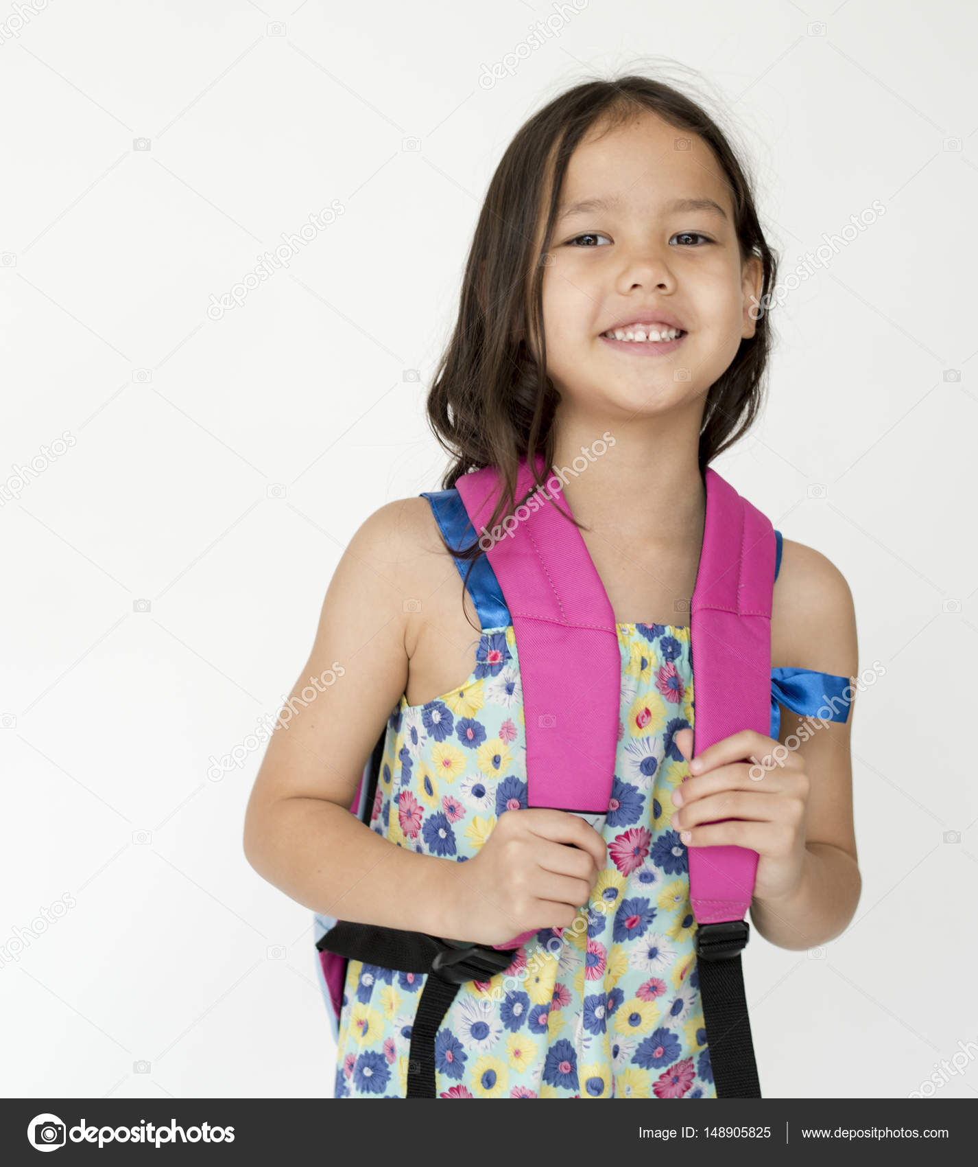 girl wearing backpack
