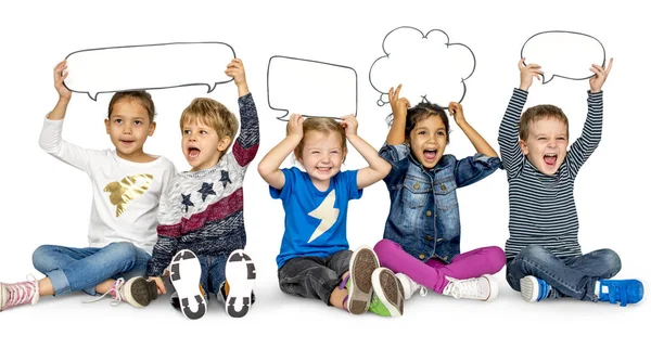 Children holding Speech Bubbles — Stock Photo, Image