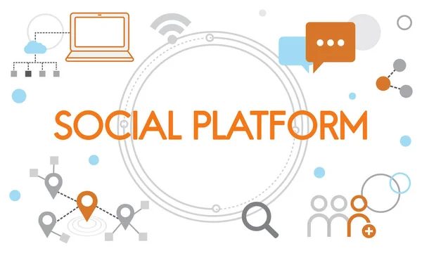 Sjabloon met sociale Platform concept — Stockfoto