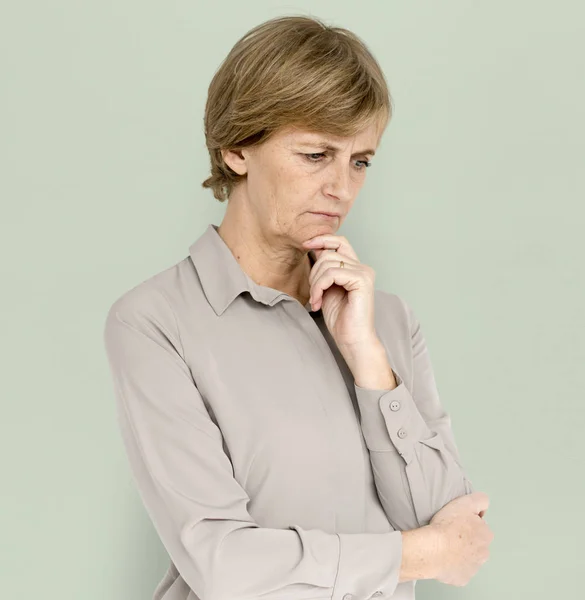 Pensive mature Woman — Stock Photo, Image