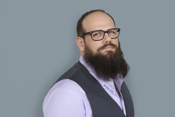 Homme à lunettes et barbe — Photo