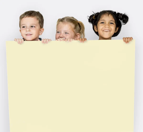 Children Holding Empty placard — Stock Photo, Image