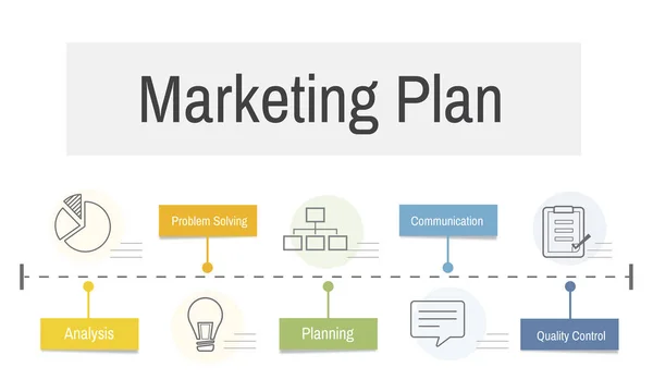 Plantilla con concepto de plan de marketing — Foto de Stock
