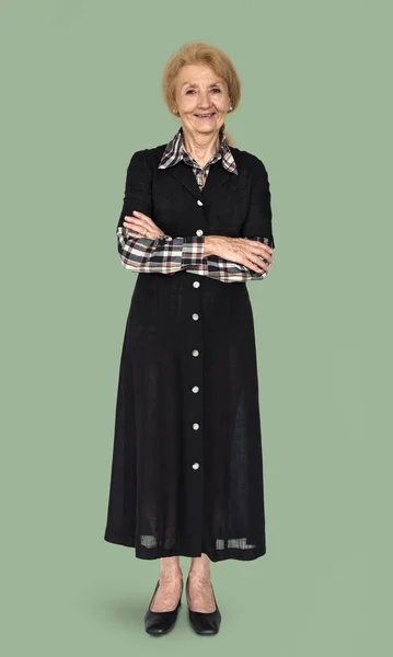 Senior vrouw in jurk — Stockfoto