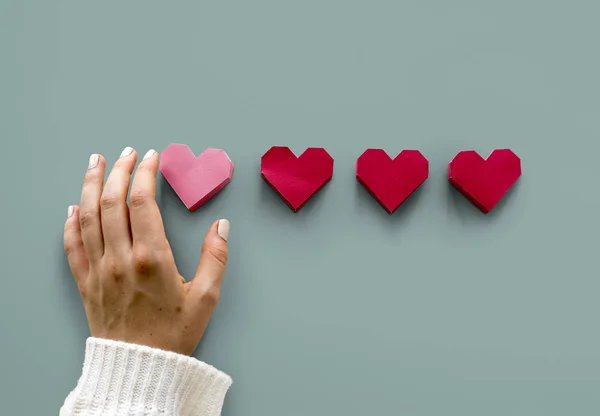 Paper Craft Hearts — Stock Photo, Image