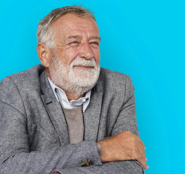 Alegre homem sênior com barba — Fotografia de Stock