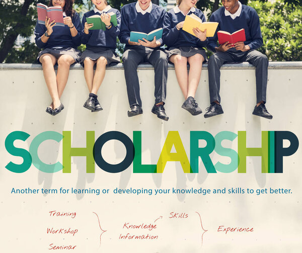 Students with books sitting