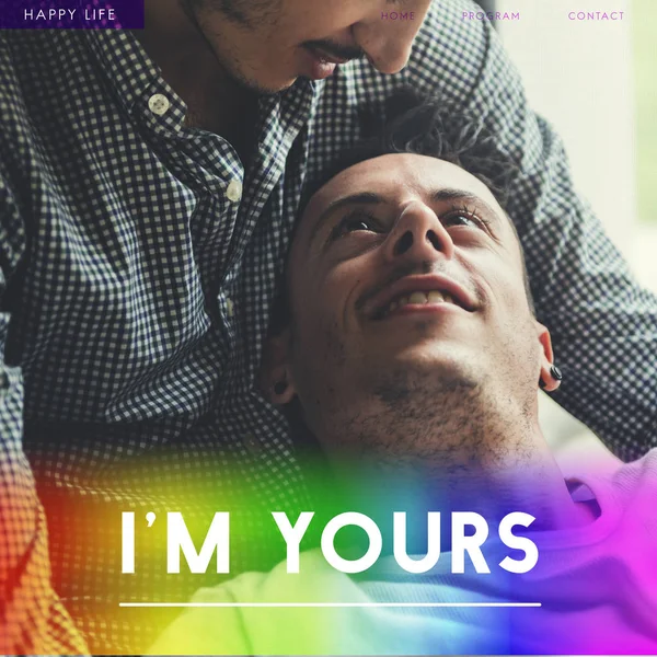 Eşcinsel çift kucaklayan — Stok fotoğraf