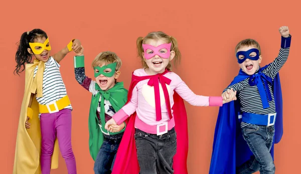 Children in Superhero costumes — Stock Photo, Image