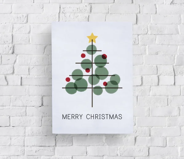Carta di celebrazione dell'albero di Natale — Foto Stock