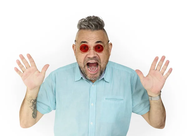 Man screaming in studio — Stock Photo, Image