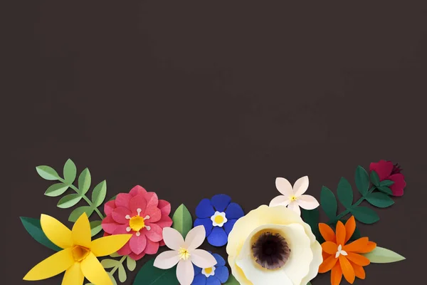 Bunte Papierblumen — Stockfoto