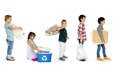 sevimli ve şirin çocuk grup 