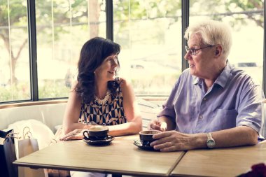 Birlikte kahve zevk çift