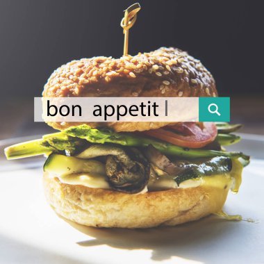 Sebze ile lezzetli hamburger