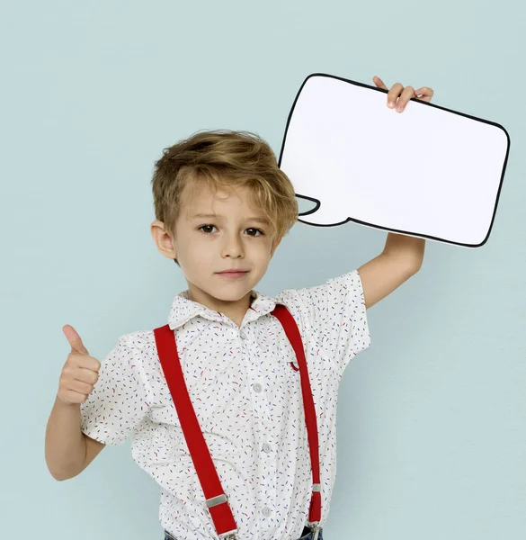 Gazdaság Papercraft beszéd buborék fiú — Stock Fotó