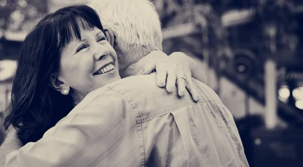 Senior couple in love embracing — Stock Photo, Image