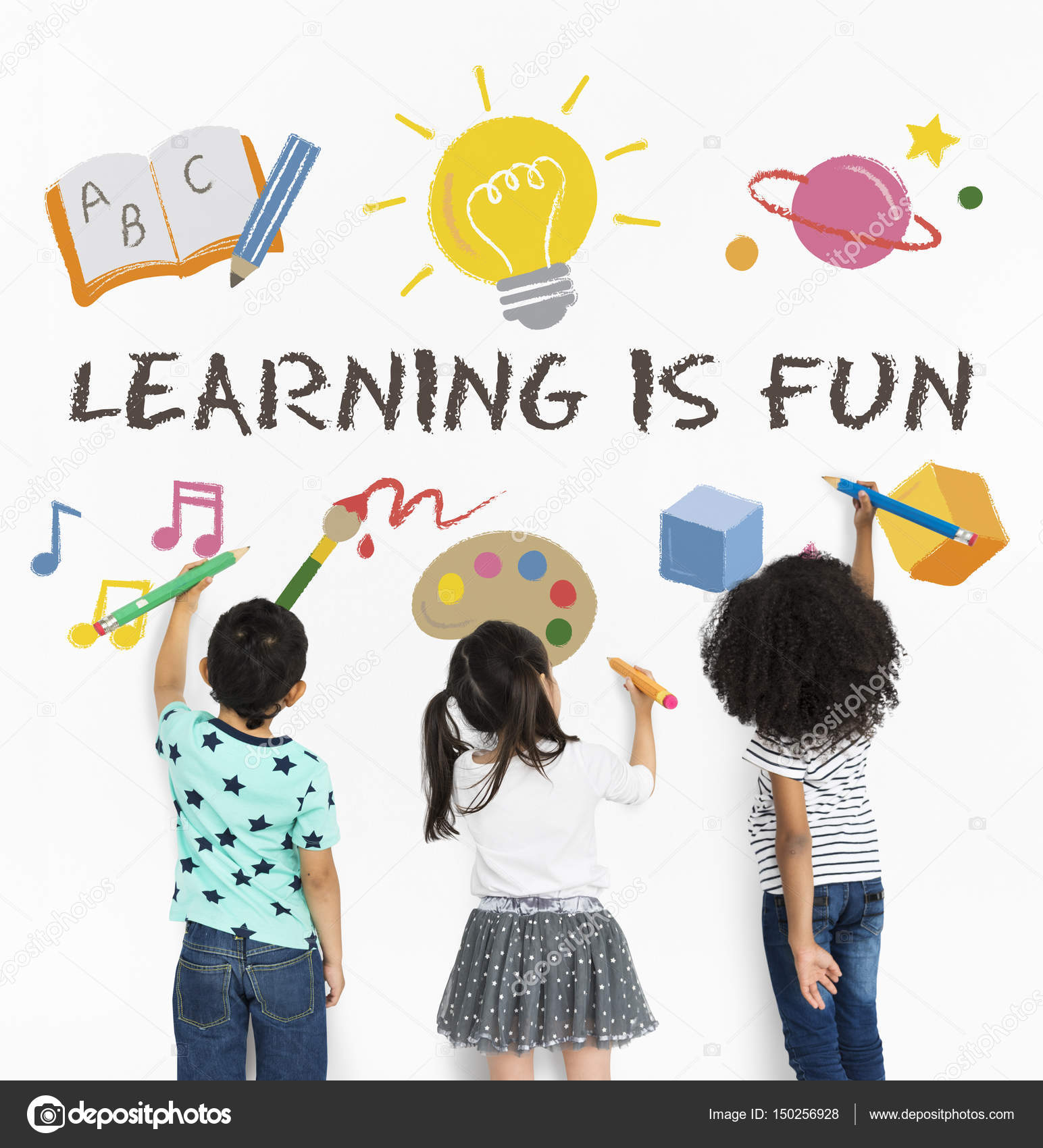 Drawing wall for toddlers Children drawing on wall — Stock Photo