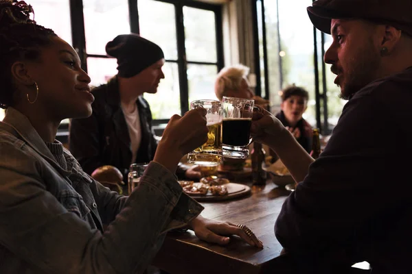 People Cheers with Beer — Stock Photo, Image