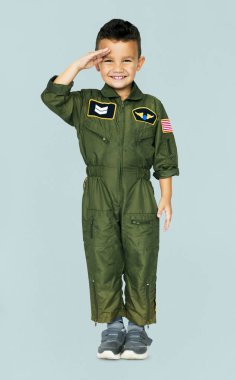 Çocuk askeri Pilot giyen üniforma