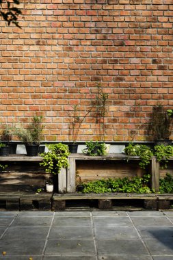 Tuğla duvar mimarisi antik blok katı, özgün photoset