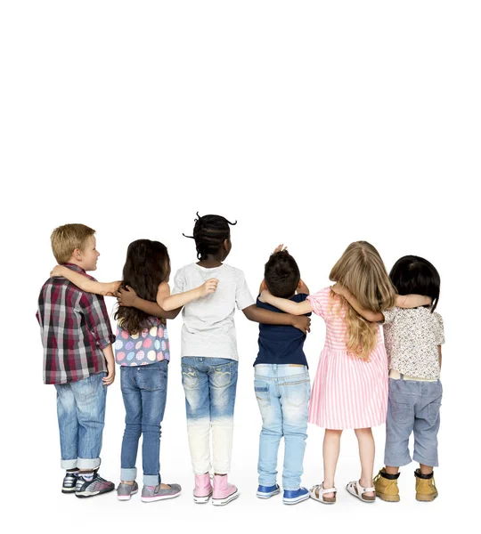 School friends hugging together — Stock Photo, Image