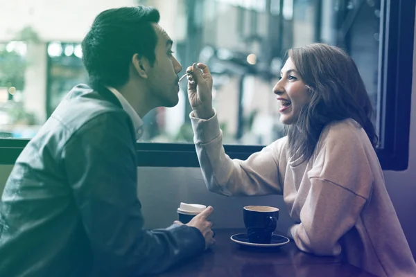 Couple having date in cafe — Stock Photo, Image