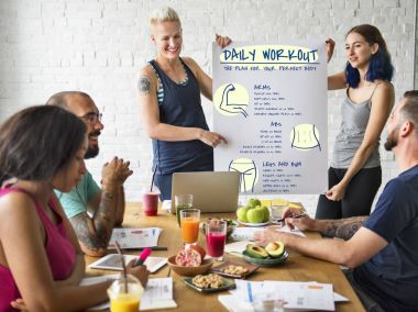 insanların kahvaltı ile Toplantı