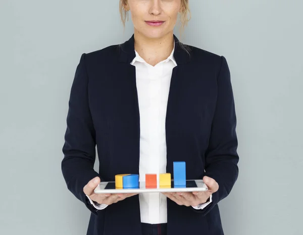 Sesión de estudio de la joven empresaria — Foto de Stock