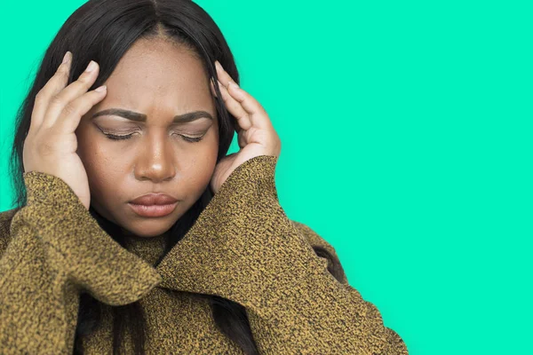 Mujer africana estresada cara —  Fotos de Stock