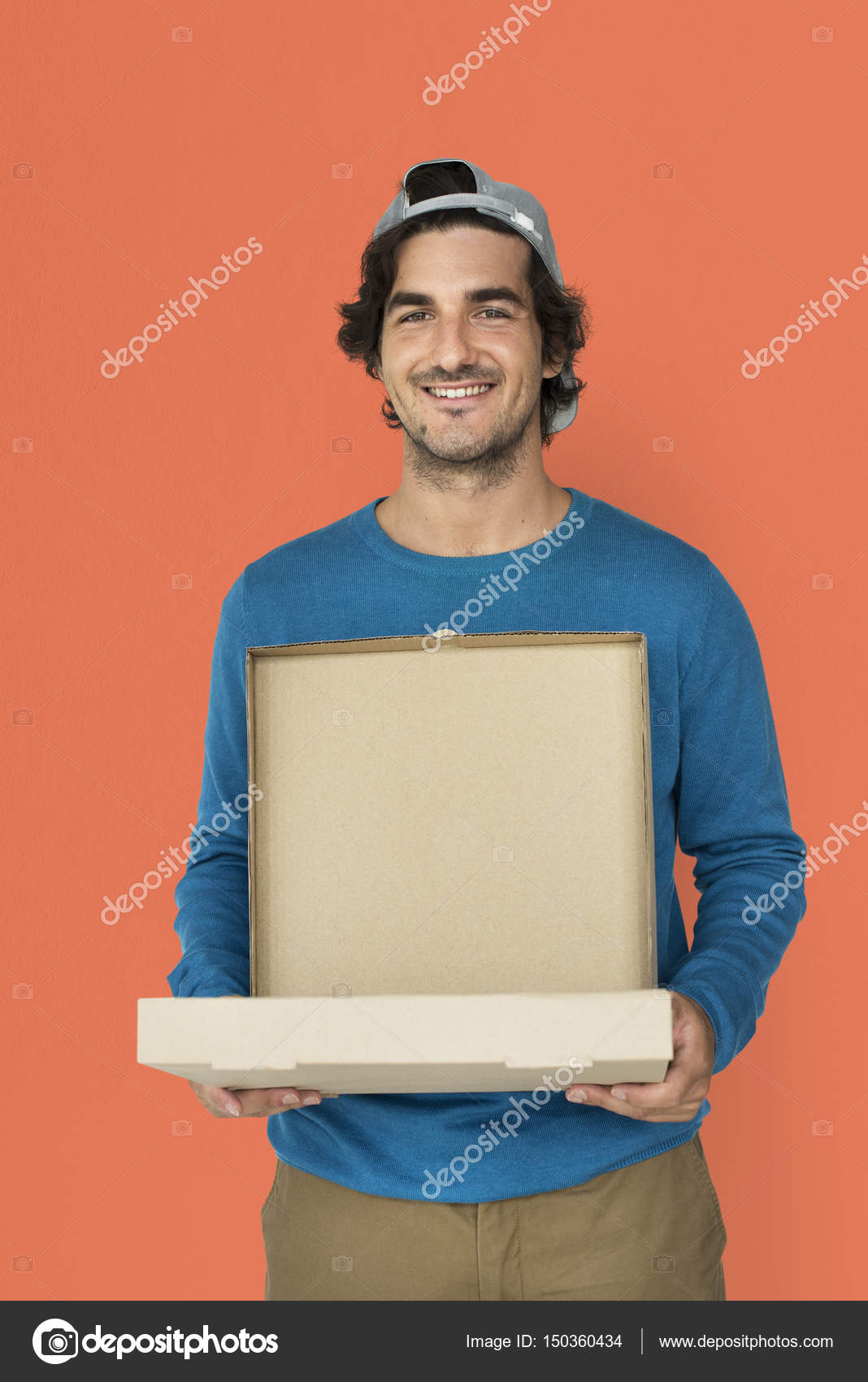Man carrying pizza box — Stock Photo © Rawpixel 150360434