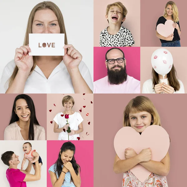 Diversità Persone con Amore Cuore — Foto Stock