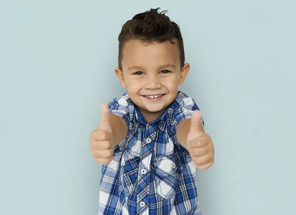 Boy showing ok signs with hands — Stock Photo, Image