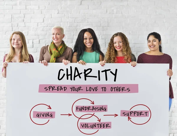 Women holding Placard — Stock Photo, Image