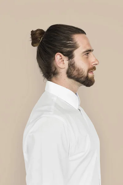 Jóképű férfi viselt fehér ing — Stock Fotó