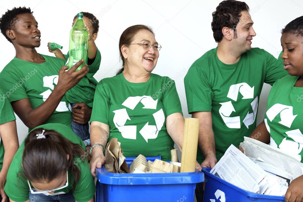 Diverse People and recycle concept
