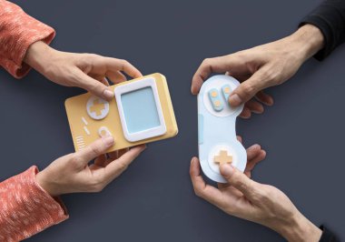 Video oyun kumandaları Holding eller