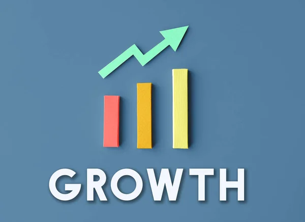 Strzałek wykres wzrostu biznesu — Zdjęcie stockowe