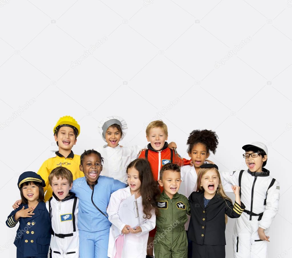 children wearing dream job costumes