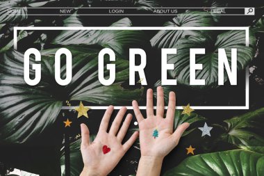 Yıldız konfeti ile el