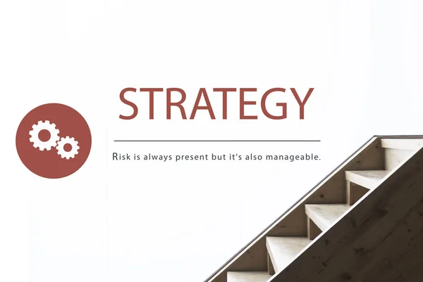 Schody a titul strategie — Stock fotografie
