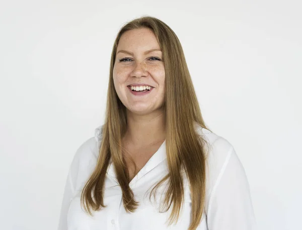 Frauenposen im Studio — Stockfoto