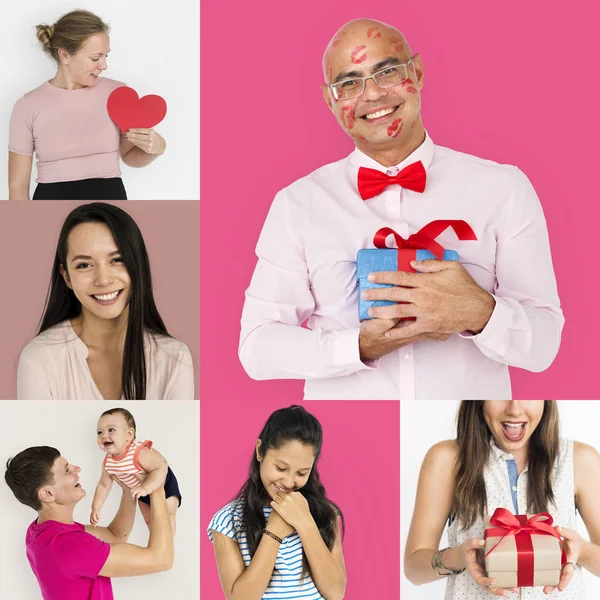 Diversità Persone con Amore Cuore — Foto Stock