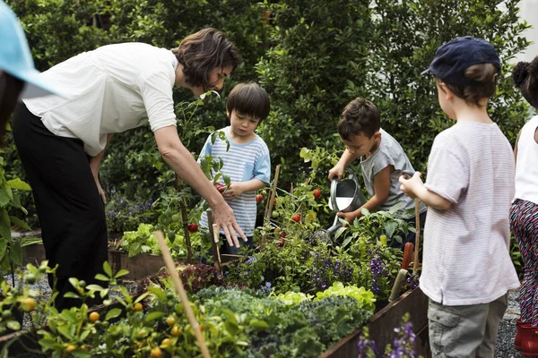 Profesor y niños aprendiendo ecología —  Fotos de Stock